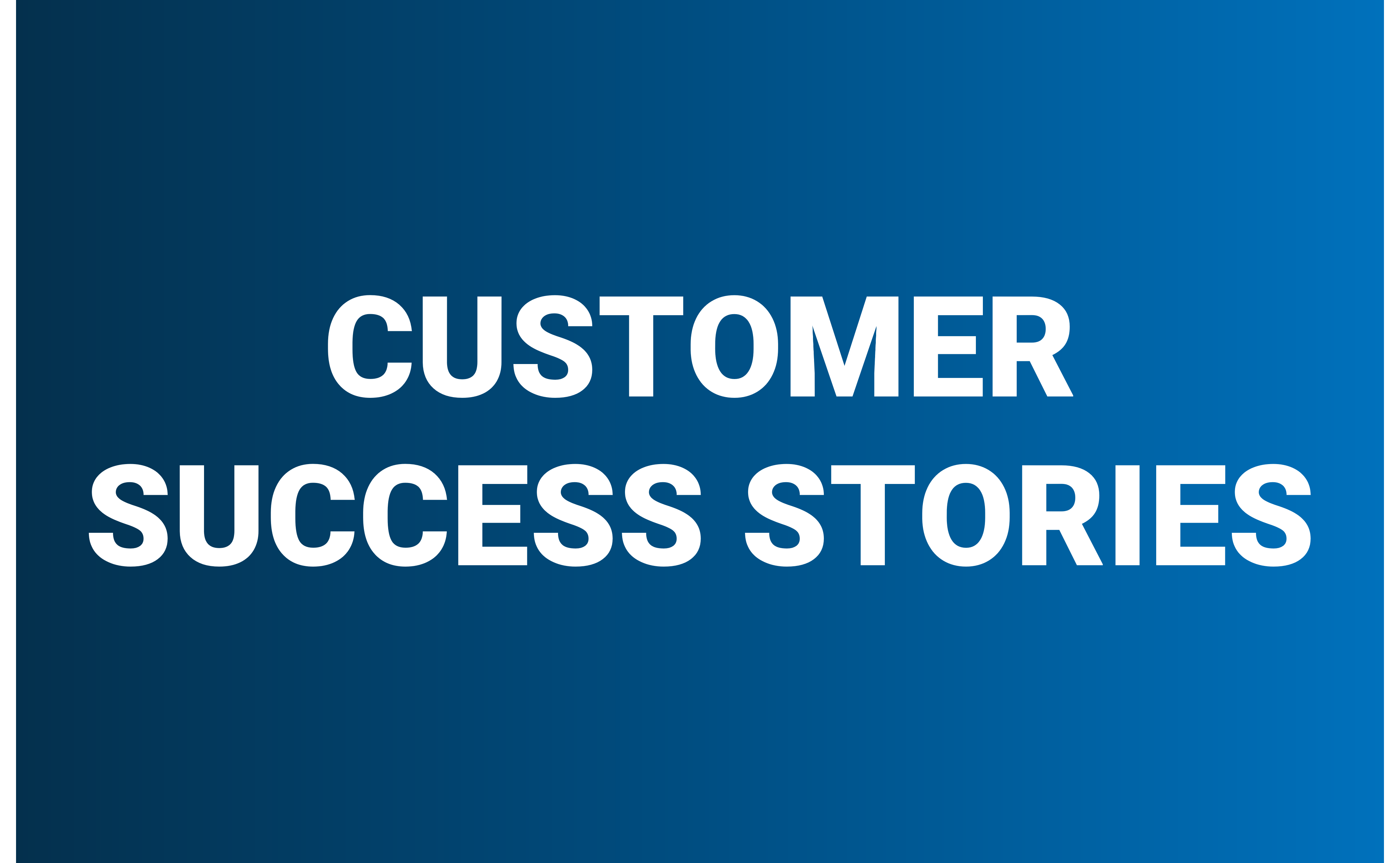 SUCCESS STORIES FROM THE FIELD